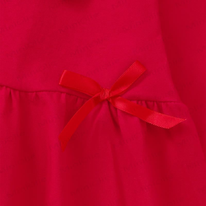 Baby Toddler Girl Bow Love Red Knit Dress  - image 5