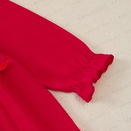 Baby Toddler Girl Bow Love Red Knit Dress  - image 6