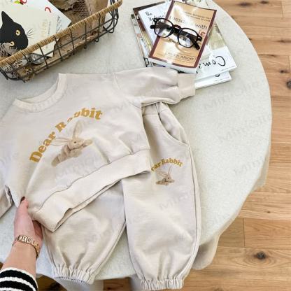 DEAR PUPPY/RABBIT Baby Toddler Animal 2-piece Set - Khaki - 8Y - image 6