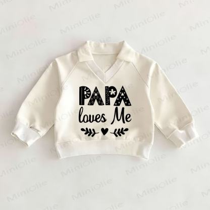 PAPA LOVES ME Baby White Polo Top - White - 2-3T - image 1