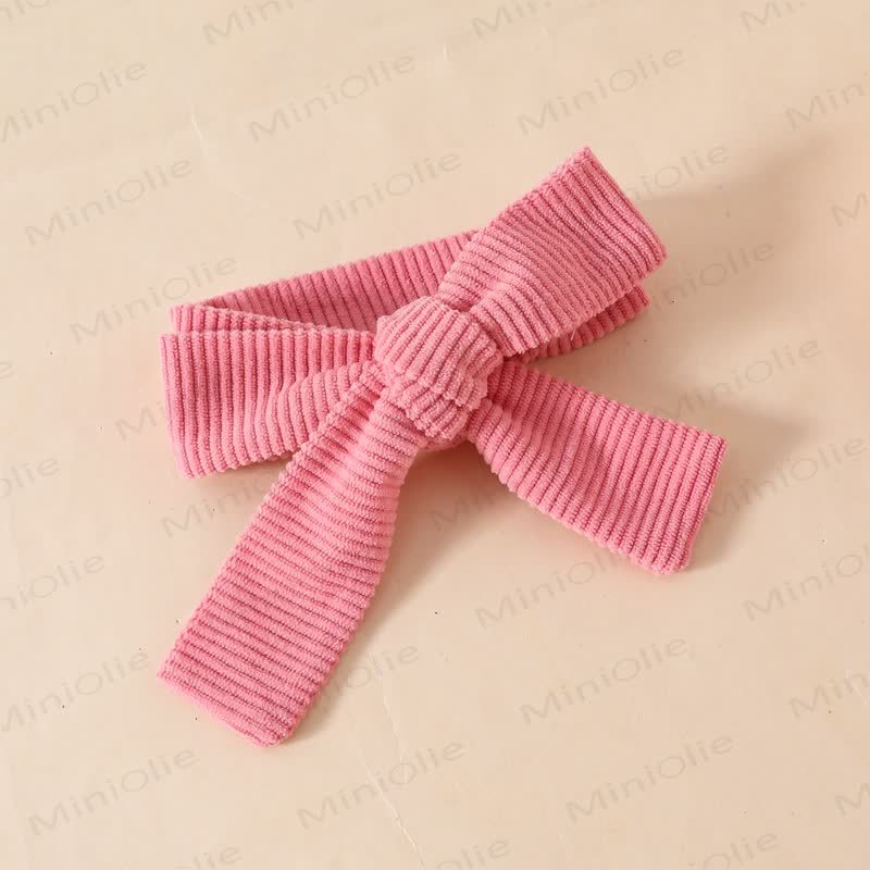 Baby Girl Cord Love Flying Sleeves Fox Bodysuit & Bow Overalls With A Bow - image 15