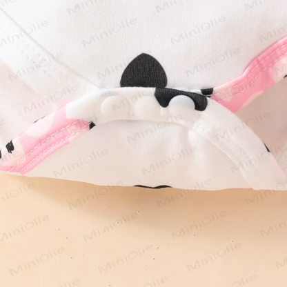 Baby Girl Cord Love Flying Sleeves Fox Bodysuit & Bow Overalls With A Bow - image 11