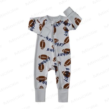 Baby Cartoon Print Pajamas Romper - Grey - 18-24M - image 1