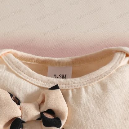 LOVELY BABY Baby Girl Leopard Print Bodysuit & Bow Overalls - image 4