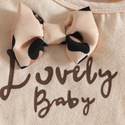 LOVELY BABY Baby Girl Leopard Print Bodysuit & Bow Overalls - image 5