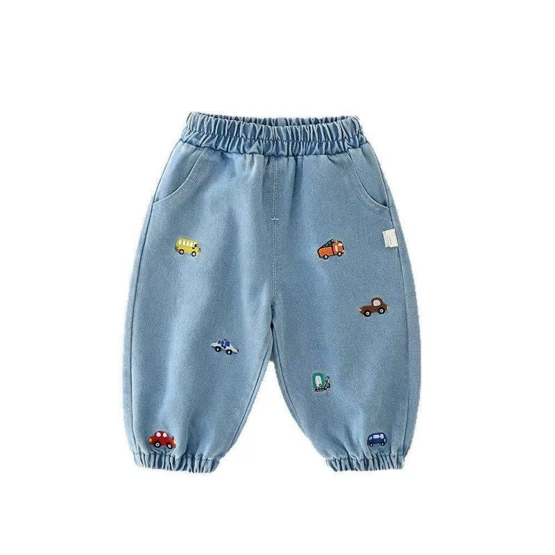 Baby Toddler Boy Embroidered Car Denim Jogger Pants - image 6
