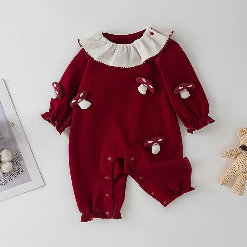 Baby Cartoon Mushroom Newborn Cute Romper - image 3