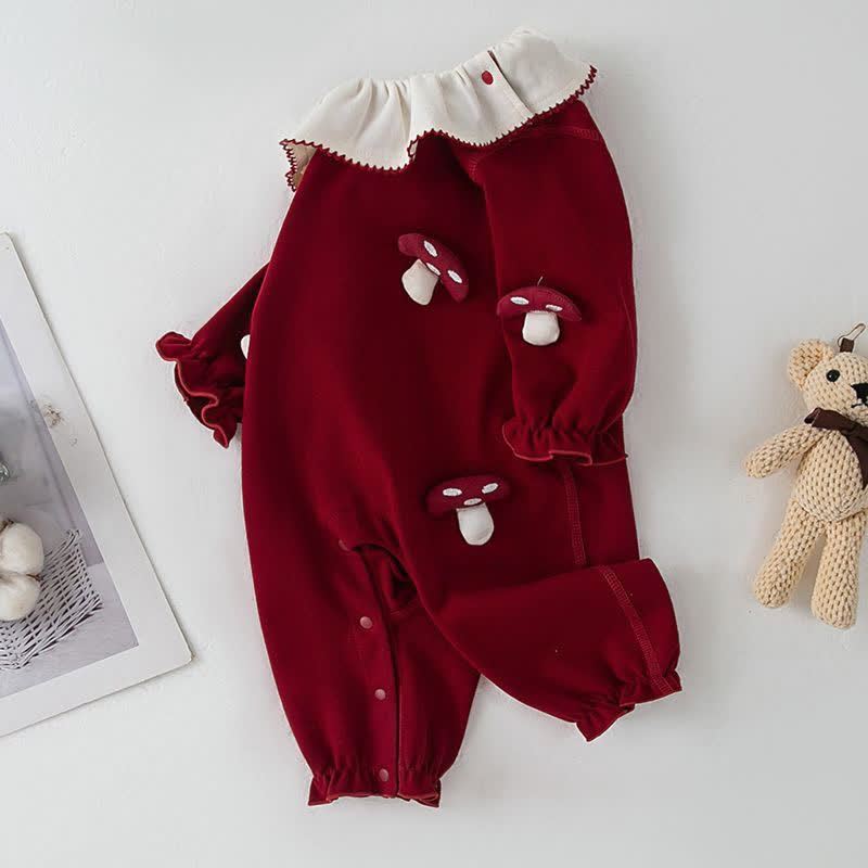 Baby Cartoon Mushroom Newborn Cute Romper - image 4
