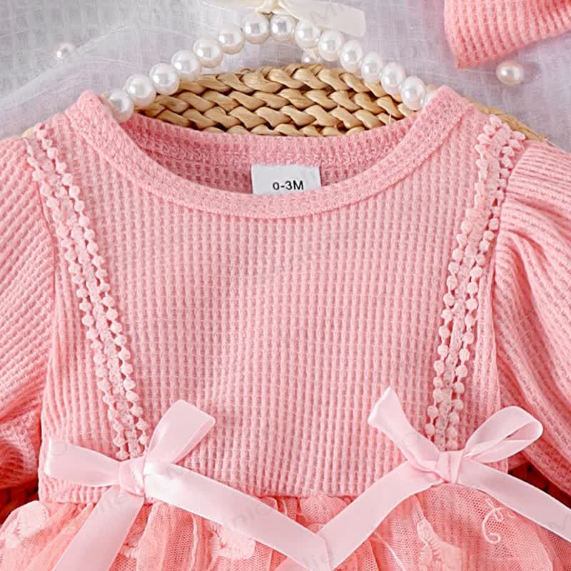 Baby Girl Bow Flower Mesh Dress - image 8