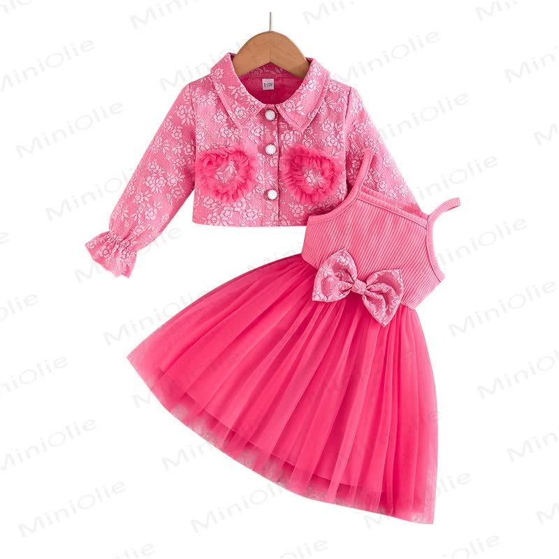Baby Toddler Girl Love Bow Flower Dress - image 3