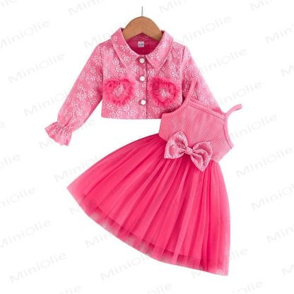 Baby Toddler Girl Love Bow Flower Dress - image 3