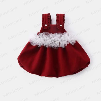 Baby Girl Mesh Sleeveless Dress - Red Dress - 2-3T - image 4
