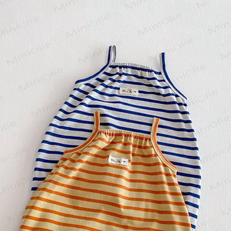 Baby Toddler Stripe Bear Bow Overalls - image 3