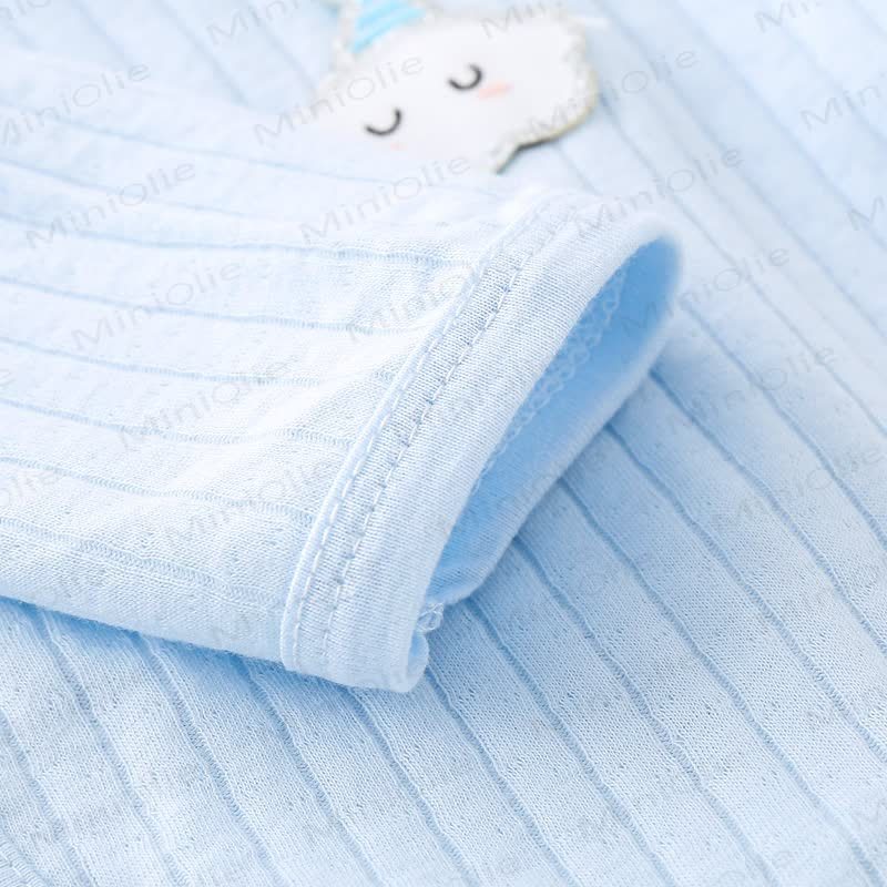Baby Cartoon Cloud Solid Color Newborn Pajamas Romper - image 6