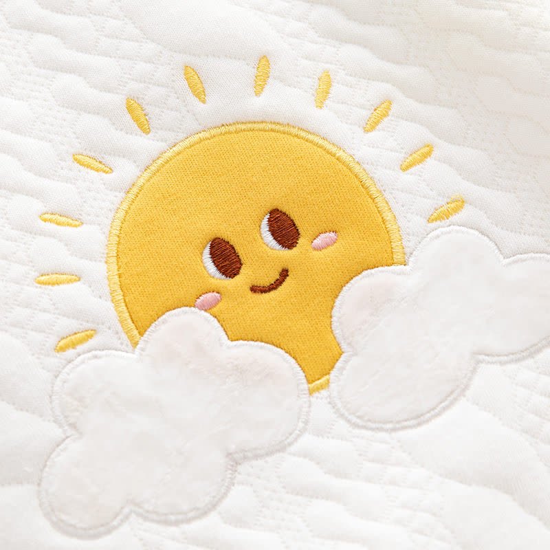 Baby Cartoon Sun And Clouds Newborn Warm Pajamas Romper - image 2