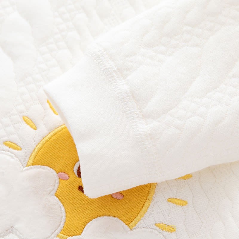 Baby Cartoon Sun And Clouds Newborn Warm Pajamas Romper - image 3