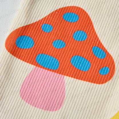 Baby Toddler Colorful Mushroom Beige Corduroy Overalls  - image 6