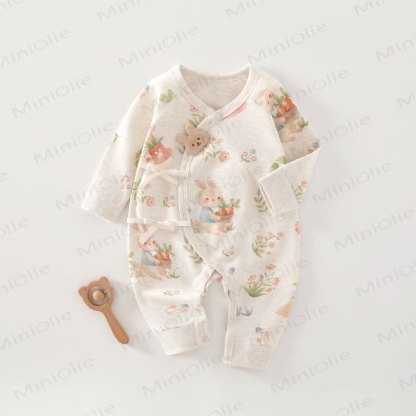 Baby Animal Kimono Pajamas Romper - Bunny - 3-6M - image 4