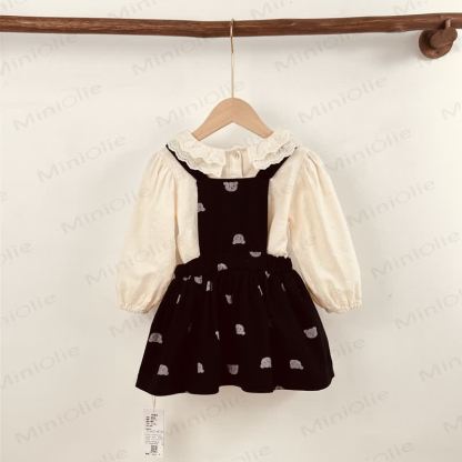 Baby Toddler Girl Denim Bear Suspender Skirt - image 4