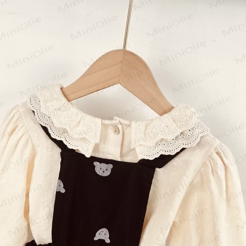Baby Toddler Girl Denim Bear Suspender Skirt - image 9