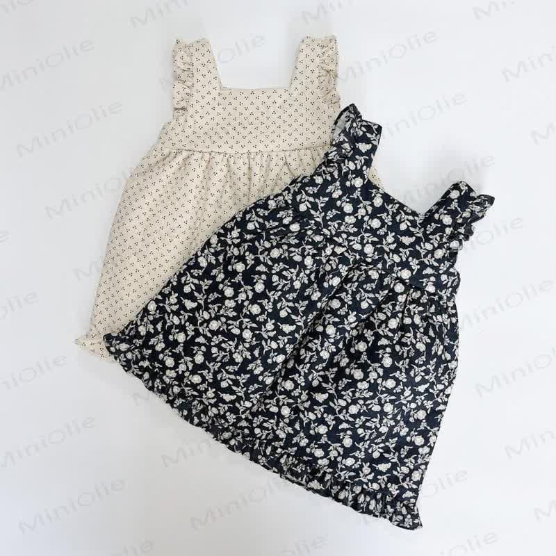 Toddler Girl Dot/Flower Sleeveless Dress - image 1