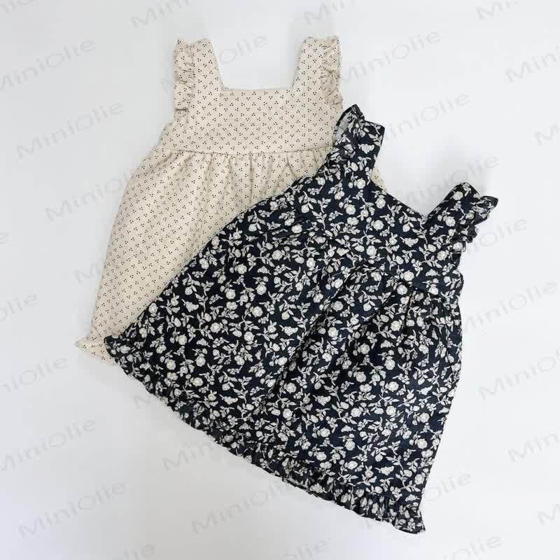 Toddler Girl Dot/Flower Sleeveless Dress - image 1