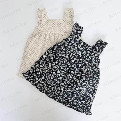 Toddler Girl Dot/Flower Sleeveless Dress - image 1