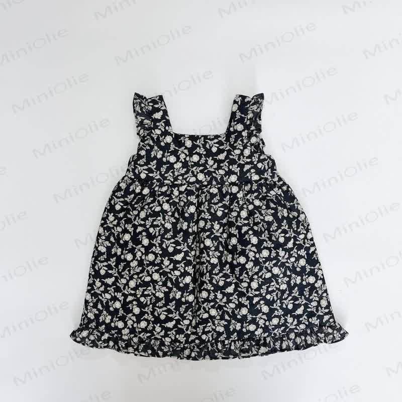 Toddler Girl Dot/Flower Sleeveless Dress - Navy Blue - 5-6Y - image 4
