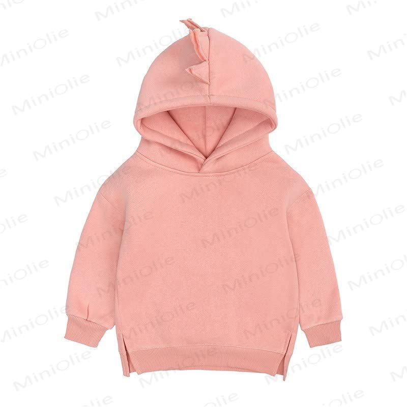 Baby Dinosuar Solid Color Hoodie - Pink - 3-4T - image 4