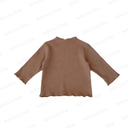 Baby Girl Solid Color Rib T-shirt - image 7