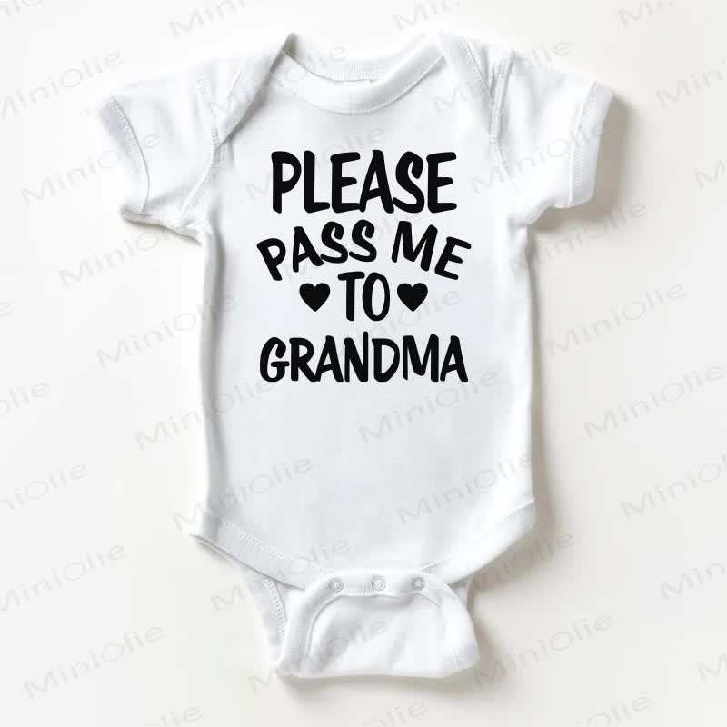 PLEASE PASS ME TO GRANDMA Baby White Love Bodysuit - White - 18-24M - image 1