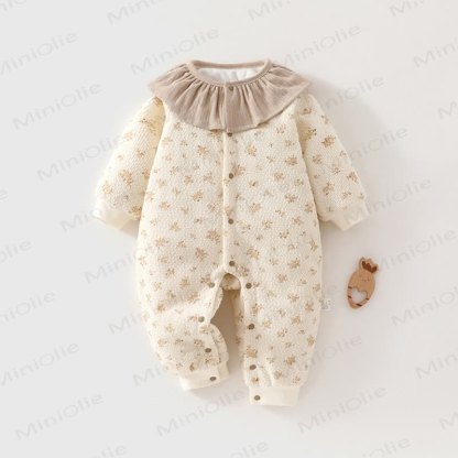 Baby Floral Lace Collar Romper - Beige - 18-24M - image 2