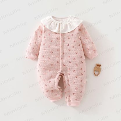 Baby Floral Lace Collar Romper - Pink - 18-24M - image 1