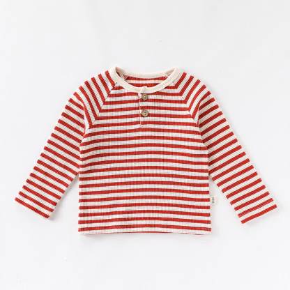 Baby Toddler Striped Cotton T-shirt - Red - 5-7T - image 4