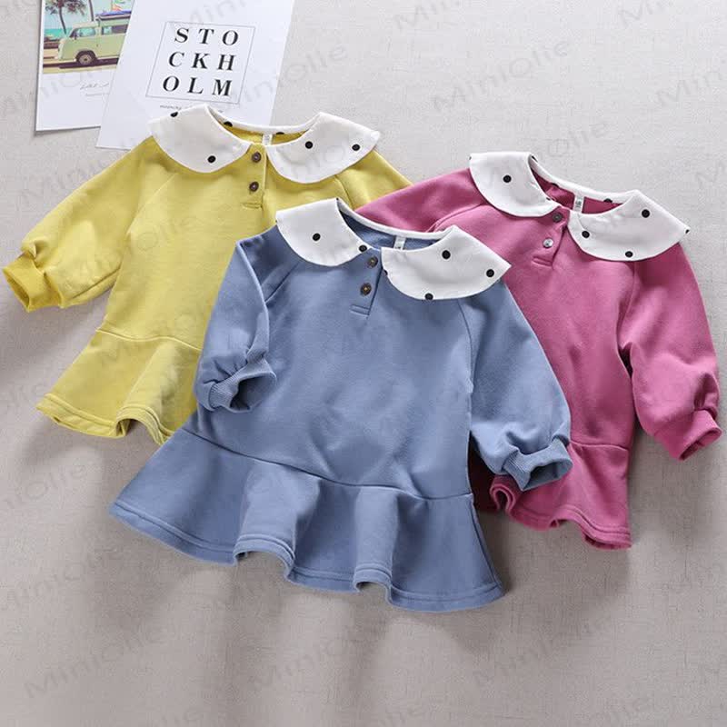 Baby Toddler Girl Dot Baby Collar Dress - image 1