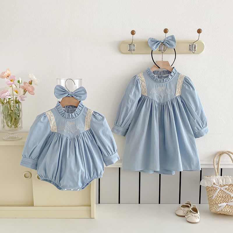 Baby Toddler Girl Bow Lace Flower Dress/ Bodysuit - image 4