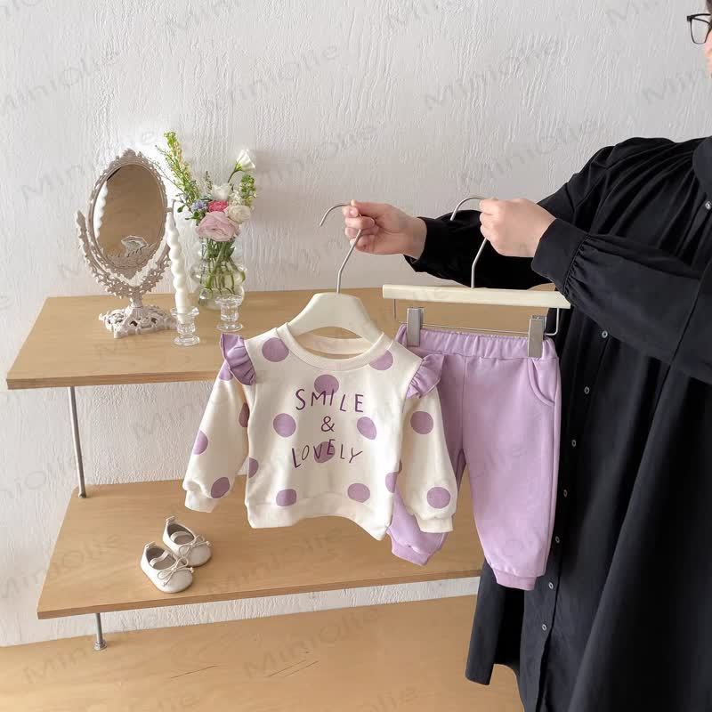 SMILE & LOVELY Baby Toddler Girl Dot 2-piece Set - image 3