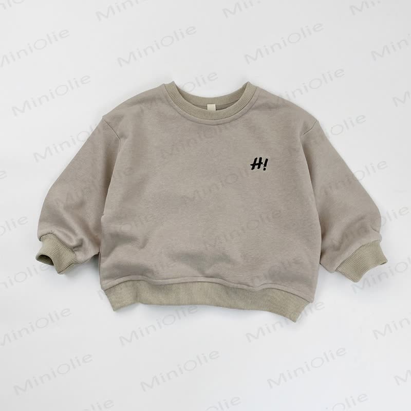 Toddler Round Neck Embroidered Sweatshirt - Grey - 8Y - image 2