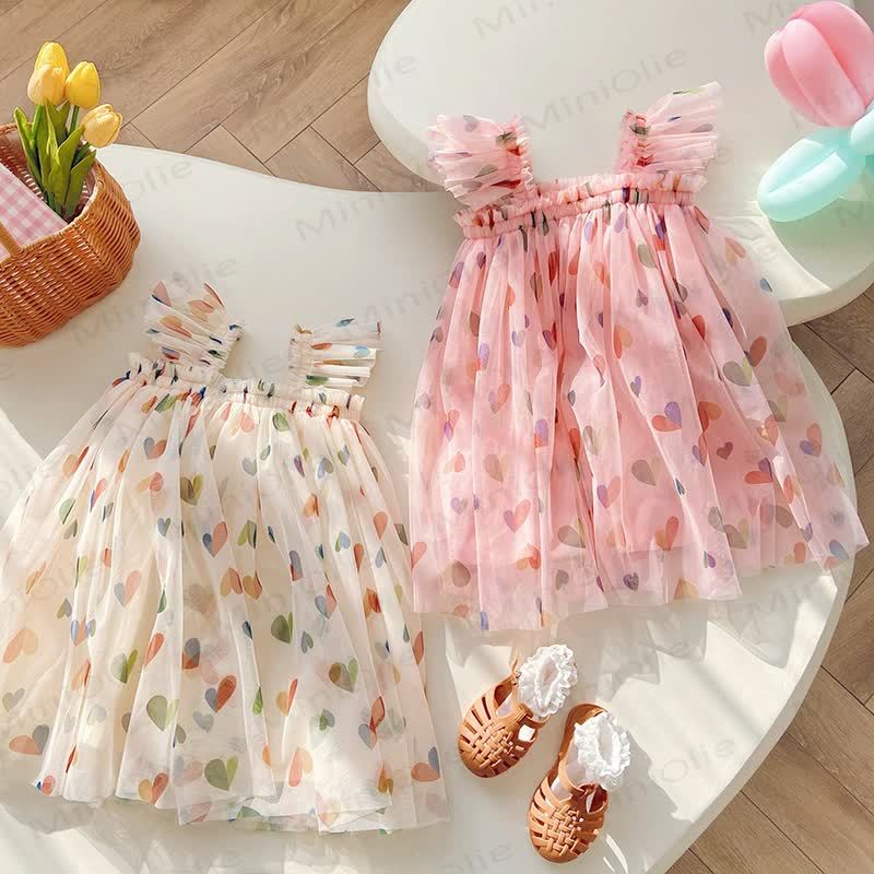 Baby Toddler Girl Love Flying Sleeves Dress - image 1
