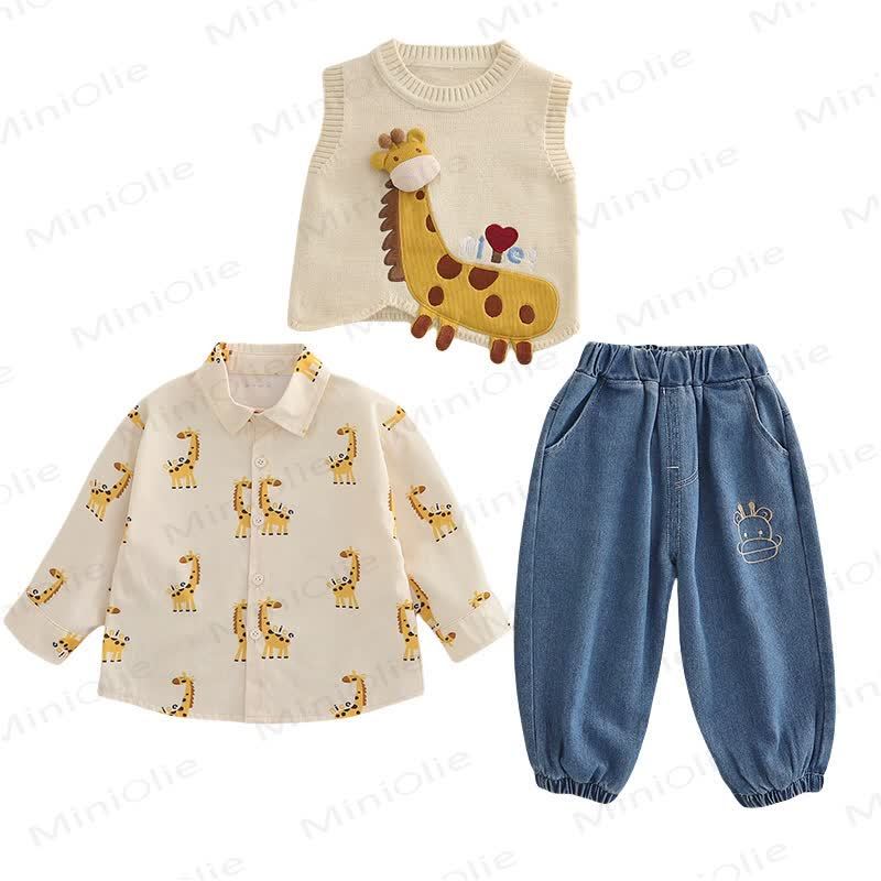 Baby Toddler Giraffe Love Knit 3-piece Set - image 7