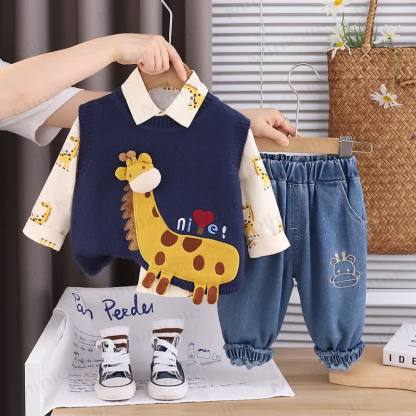 Baby Toddler Giraffe Love Knit 3-piece Set - image 6