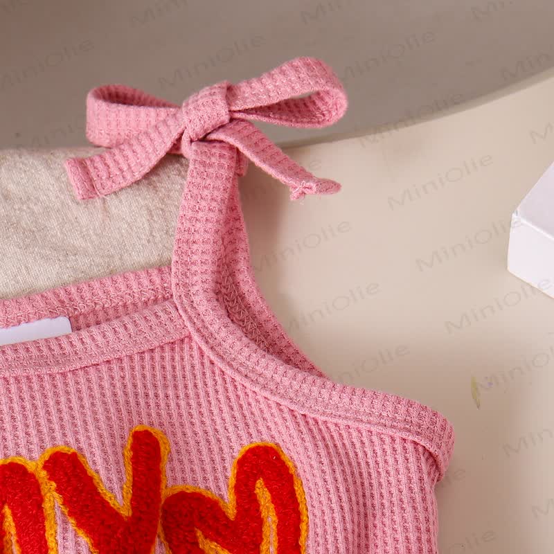 XOXO Baby Girl Bow Love Overalls - image 6