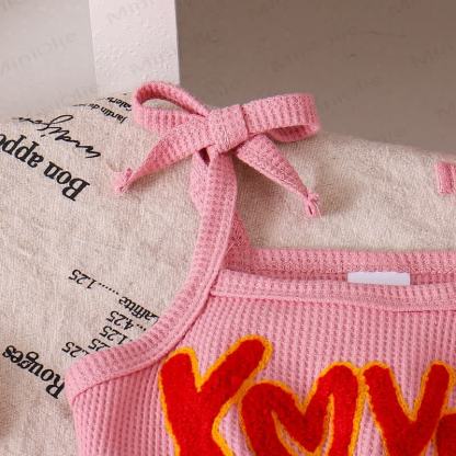 XOXO Baby Girl Bow Love Overalls - image 5
