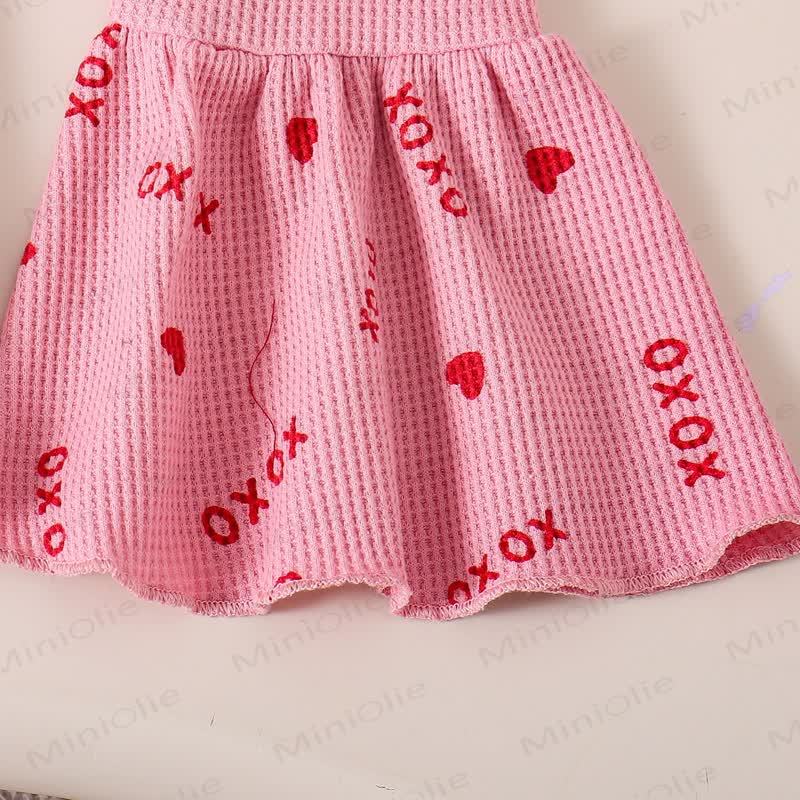 XOXO Baby Girl Bow Love Overalls - image 9