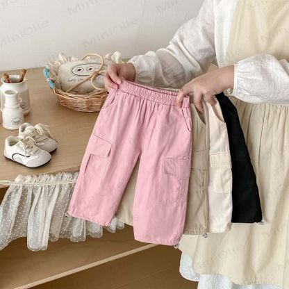 Baby Toddler Solid Color Worker Loose Pants - image 1