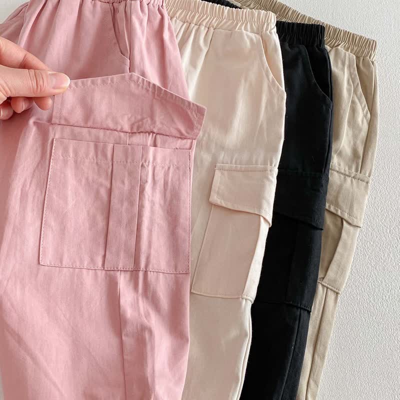 Baby Toddler Solid Color Worker Loose Pants - image 12