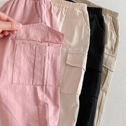 Baby Toddler Solid Color Worker Loose Pants - image 12