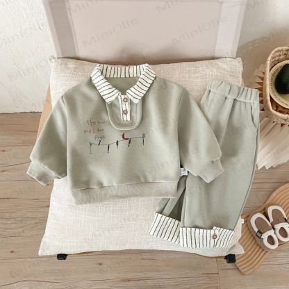 THE WIND AND I ARE FREE Baby Boy Stripe 2-piece Set - image 4