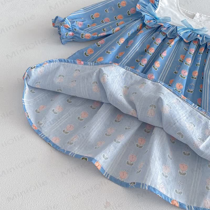 Toddler Kid Girl Flower Bow Stripe Dress - image 8