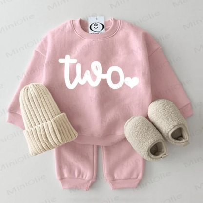 TWO Baby Sweatshirt 2-piece Pink Set - Pink - 2-3T - image 1